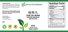 Health Herbal-Yue Ju Wan/Escape Restrain Decoction 100 Grams/Bottle