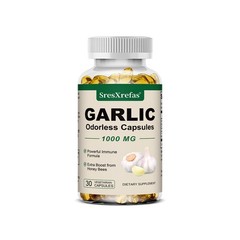 SresXrefas Odorless Garlic Daily Wellness Dietary Supplement 30/60/120 Capsules