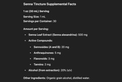 Senna Laxative Senna Extract (Senna Alexandrina) Detox Tea Tincture USA
