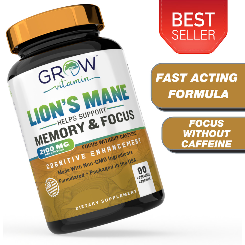 Genius Memory & Focus Mushrooms, made in USA, FAST SHIPPING – 90 Veggie Capsules