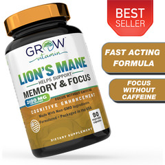 Genius Memory & Focus Mushrooms, made in USA, FAST SHIPPING – 90 Veggie Capsules