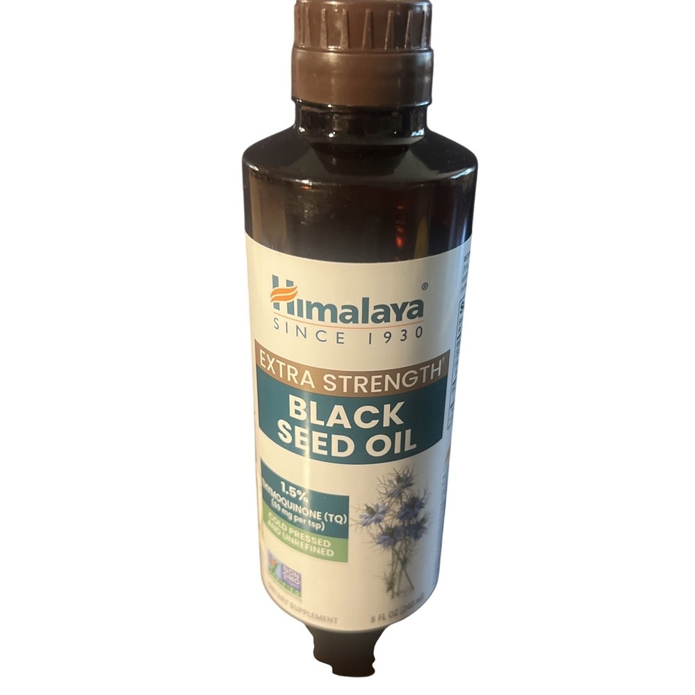 Himalaya Extra Strength Black Seed Oil 8 fl oz Cold Pressed Sealed Exp 04/2027