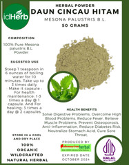 50-500 gr POWDER DAUN CINCAU HITAM MESONA PALUSTRIS B.L NATURAL HERBAL HERBS