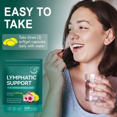 240 Softgels 21-in-1 Liposomal Lymphatic Drainage Supplements, 4275mg Lymph Syst