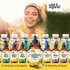Wild & Organic Turmeric and Ginger Supplement Drops – 4 Fl Oz (Pack of 1)