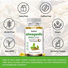 Ashwagandha Capsules 6000mg – Supports energy and mood, boosts immunity