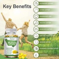 Mullein – 120 Capsules-1500 mg – Supports HealthyRespiratory Function
