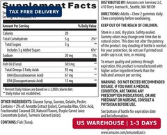 Amazon Basics Fish Oil 303 mg, Soft Chew Gummies, Lemon, Orange & Strawberry-Ban