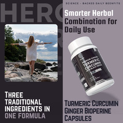 Turmeric Capsules 1950mg Curcumin95% , Black Pepper & Ginger Complex Bioperine