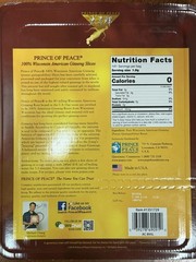 Prince of Peace Wisconsin American Ginseng Slices (9oz Bag- Sealed) BB 08/2026