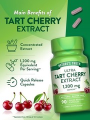 Nature’s Truth Ultra Tart Cherry Extract 1200 mg/90 ct Capsules No GMO/No Gluten