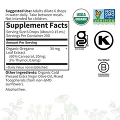 Garden of Life Organics Oil of Oregano Seasonal Drops 1fl oz (30 mL) Liquid, Con