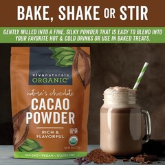 Rich Dark Chocolate Organic Cacao Powder 8 Oz – Perfect for Baking & Hot Drinks