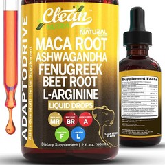 Clean Nutra Organic Maca Root Liquid Drops with Ashwagandha,Fenugreek, Beet Root