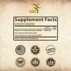 Himalayan Premium Pure Shilajit 120 Caps, IMPROVES VIGOR VITALITY USA