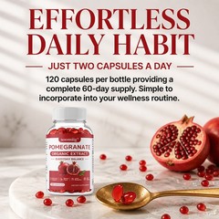 Organic Pomegranate Fruit Extract 700mg 30-120 Softgels Daily Support Supplement