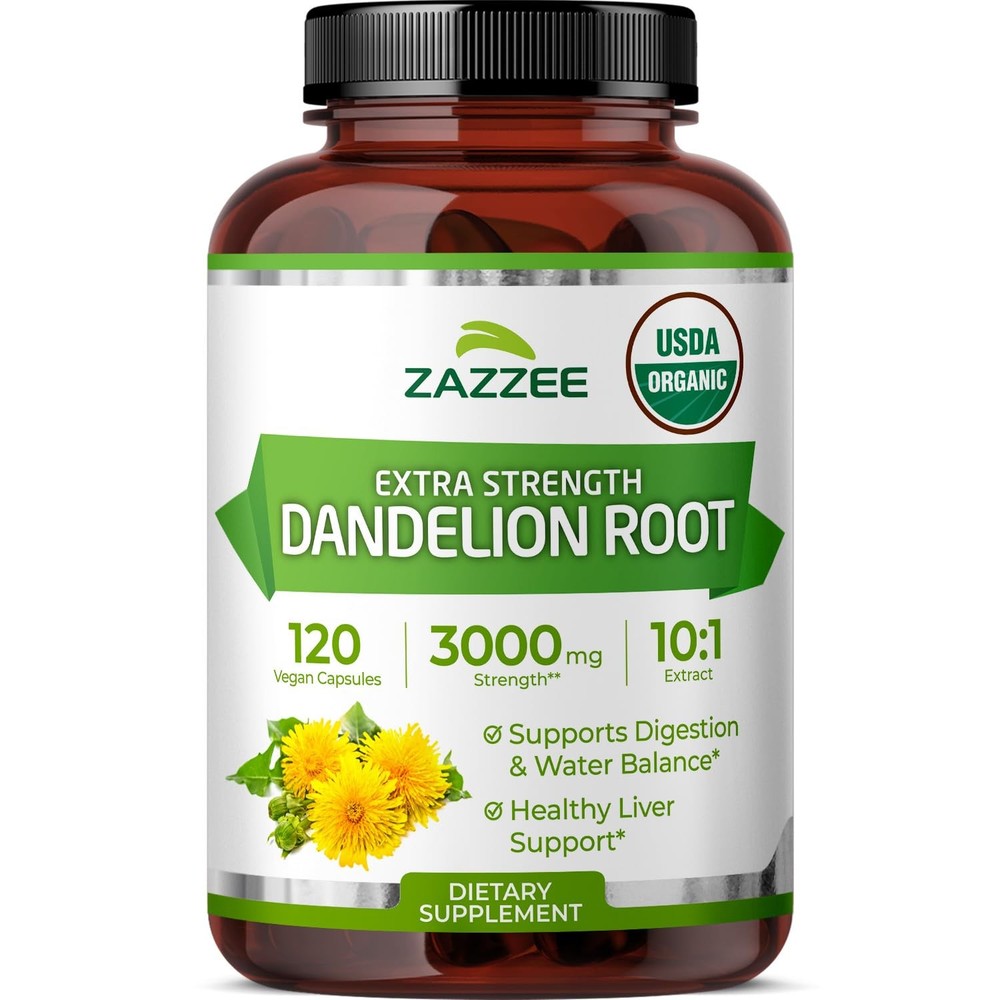 USDA Organic Dandelion Root 10:1 Extract, 120 120 Count (Pack of 1)