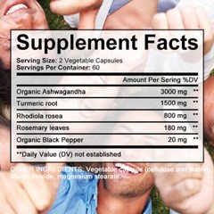 Ashwagandha Capsules High Strength 5500MG Contains 5 Natural Ingredients
