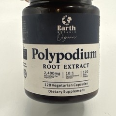Earth Organic Polypodium Root Extract 120 Veg Capsules Exp 09/2027 NEW Sealed