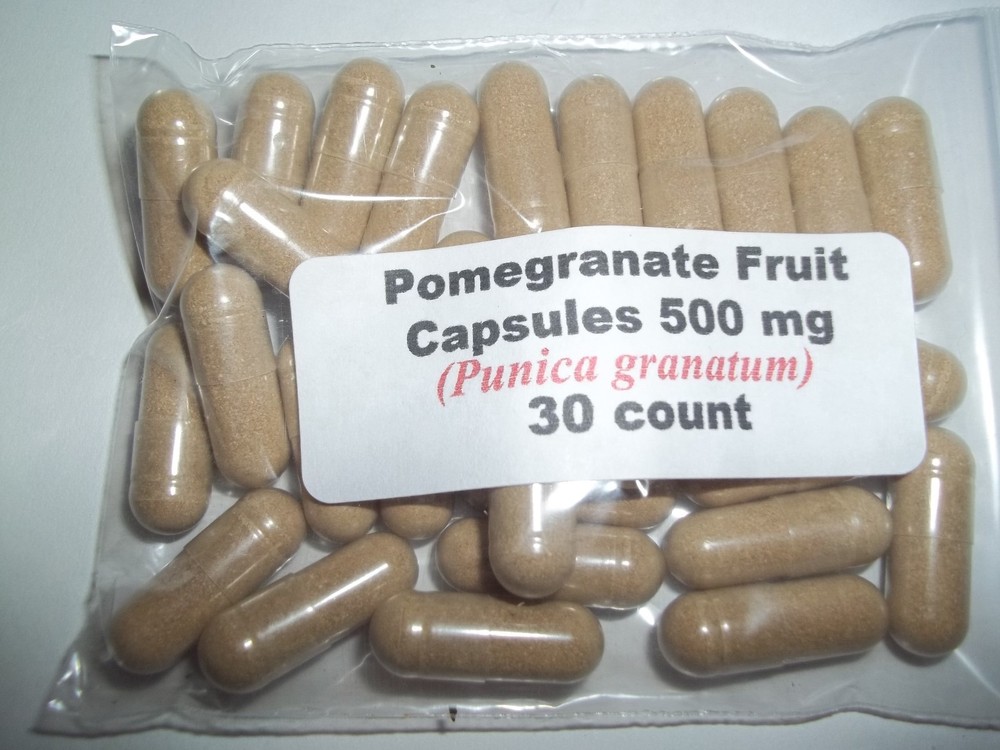 Pomegranate Fruit Powder Capsules (Punica granatum) 500mg 30 count