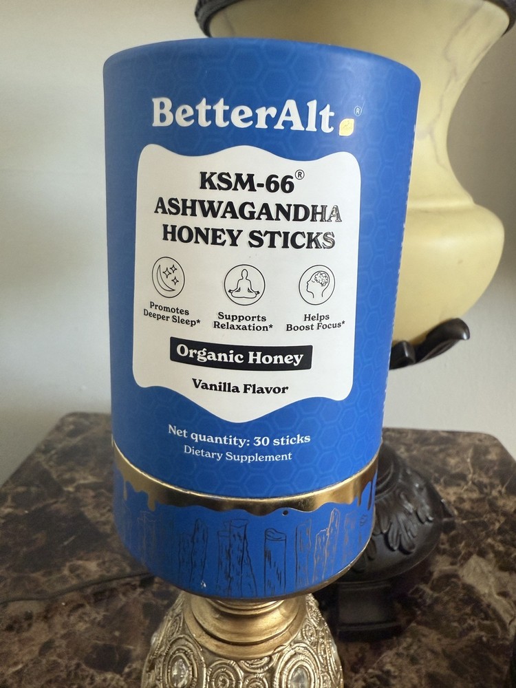 Better Alt KSM-66 Ashwagandha Honey Sticks | Organic Multiflora Himalayan 12/26