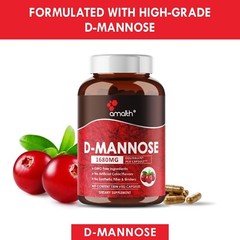 AMALTH D-Mannose 1680 mg per Serving, 150 Veg Capsules, Potent & Non-GMO