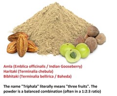 Triphala Powder (Amla + Haritaki + Bibhitaki) Mix for digestion, detoxify Body