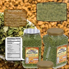 Rani Fenugreek Leaves Dried (Kasoori Methi) 17.5oz (1.1lbs) 500g PET Jar