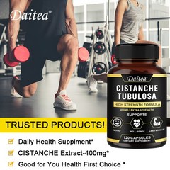 Cistanche Tubulosa 400mg Extract Strength Endurance Gluten-Free Non-GMO 120Caps
