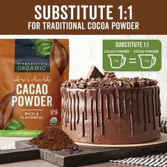 1 lb Organic Cacao Powder – Unsweetened, Gluten-Free & Perfect for Keto Recipes
