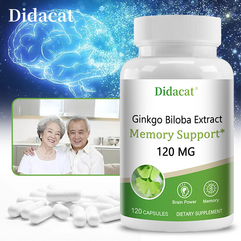 Ginkgo Biloba 120 Mg Capsules Support Brain Health Boosts Mental Clarity & Focus
