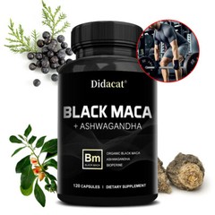 Black Maca -30/60/120Capsules – 1000mg high dose – Ashwagandha, BioPerine- Vegan