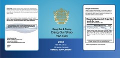 2233 Dang Gui Shao Yao San/Dang Gui&Peony, Granule, 100g / Bottle