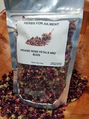 Natural Dried Red Rose Buds and Petals 2 oz FOOD GRADE/Tea 100% Organic
