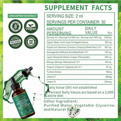 Qizfyzz 10-In-1 Soursop Bitters Herbal Drops with Nori, Moringa, Turmeric, Orega
