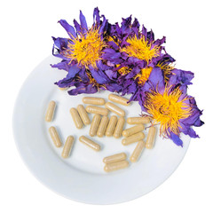 Natural Blue Lotus Flower Capsules (600mg) Nymphaea Caerulea Pure Herbal Organic