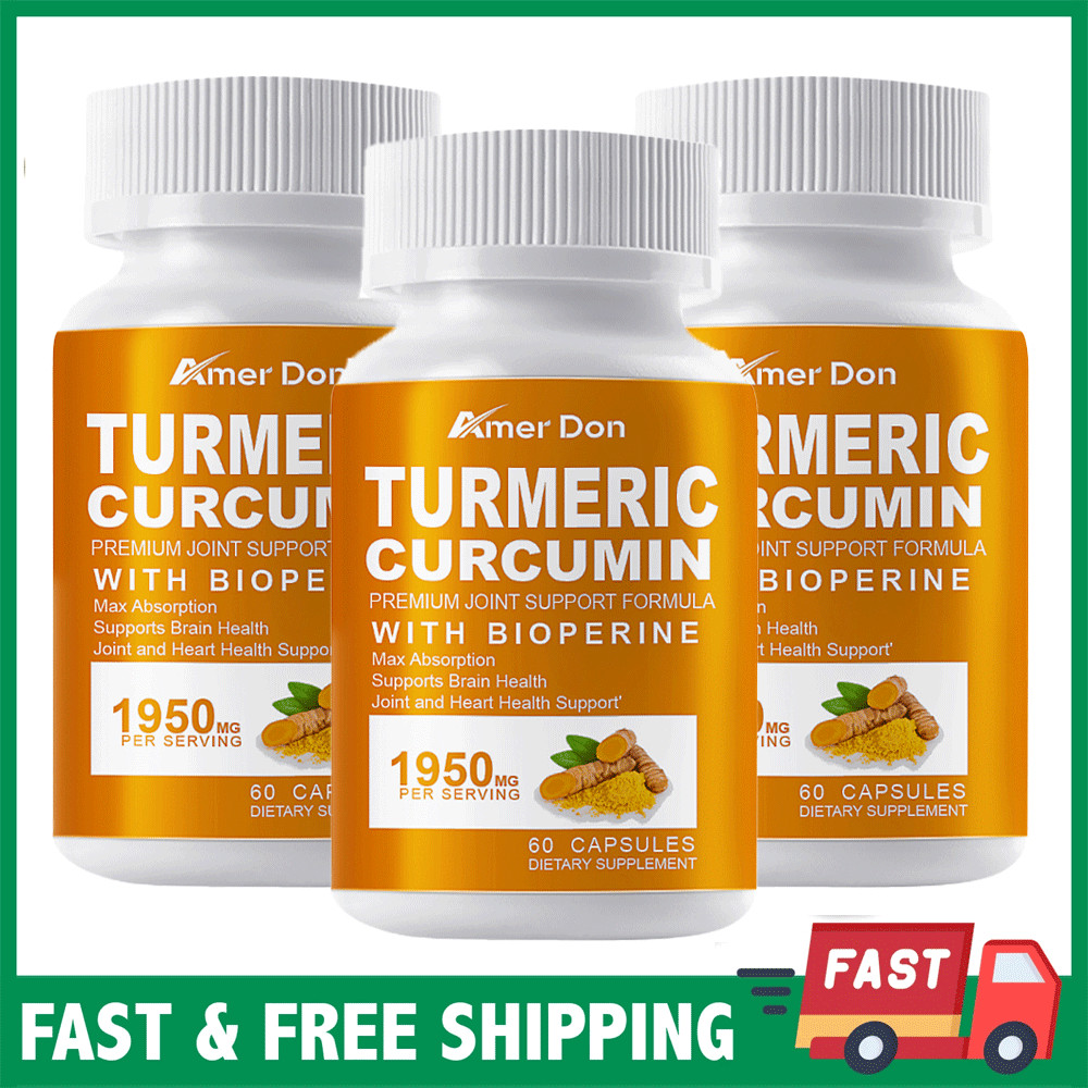 Turmeric Curcumin with Ginger – 95% Curcuminoids 1950mg Max potency w BioPerine