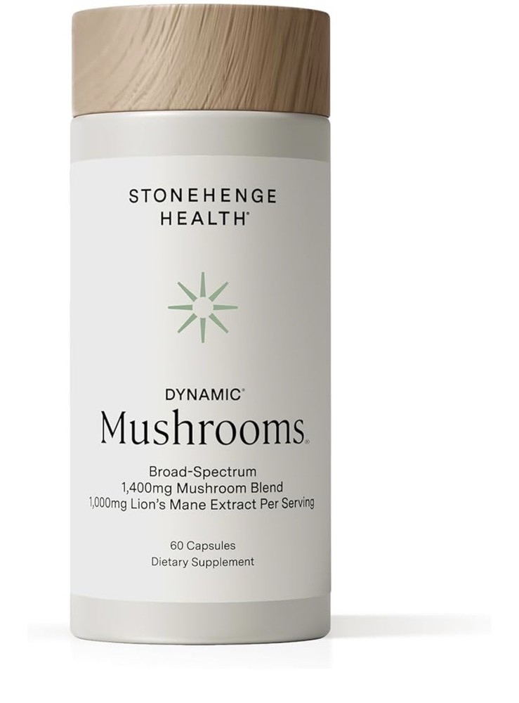 Stonehenge Health Dynamic Mushrooms 1,400 mg 5 Mushroom Blend 60 Capsules 7/2027