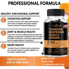 Turmeric Curcumin Highest Potency 95% 2360mg with BioPerine Black Pepper Extract