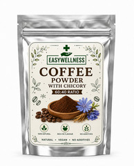 Coffee Powder with Chicory 60:40 Blend Instant Filter Style Rich Aroma