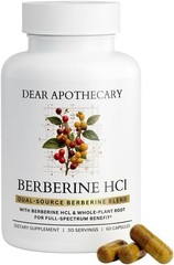 Berberine HCl 1200mg Supplement 60 Count Dear Apothecary Dual Source Bark Root