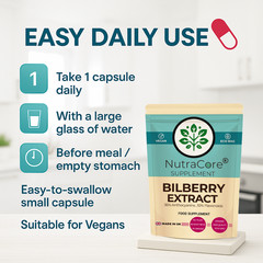 Bilberry Extract Capsules, 6000mg-(36% Anthocyanins)-100% Natural & Vegan-90Caps