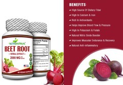 BEET ROOT POWDER 2000 mg Herbal Extract ABSORPTION Supplement 60 Capsules NEW