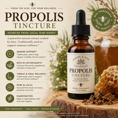 Propolis Tincture | Local Raw Honey Bee Propolis Extract | Immune Support