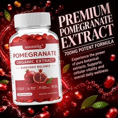 Organic Pomegranate Fruit Extract 700mg 30-120 Softgels Daily Support Supplement