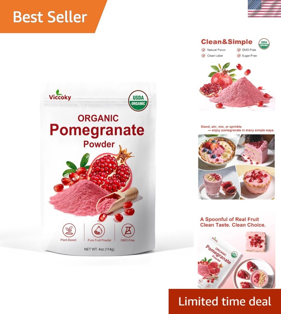 Organic Pomegranate Powder – Superfood, Gluten-Free, 4oz for Smoothies