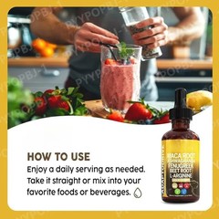 Herbal Liquid Drops with Maca & Beet Root Plant-Based Wellness Daily Supplement