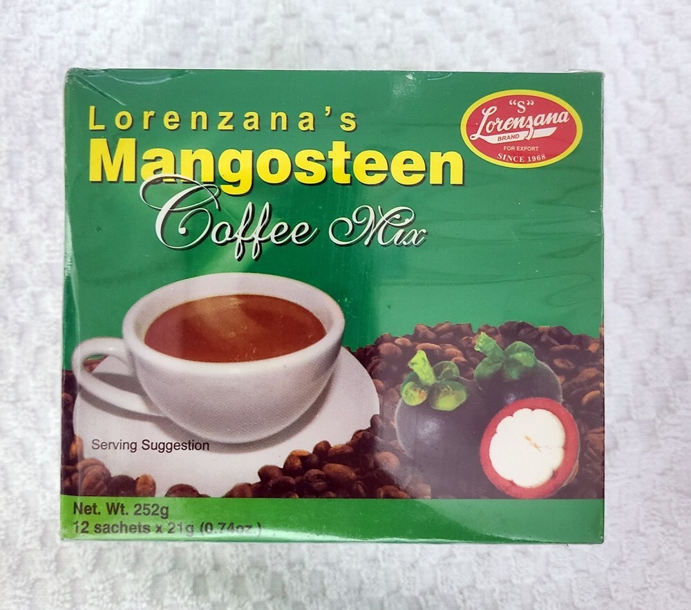 LORENZANA Mangosteen COFFEE Low SUGAR , 252 grams 12 sachets