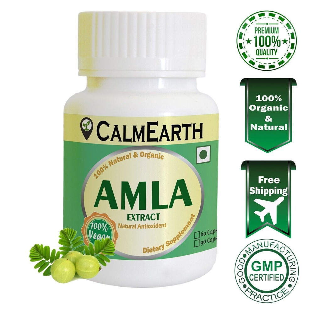 CalmEarth Amla Extract Capsule 10:1 Gooseberry Emblica Officinalis Eq. 5000mg