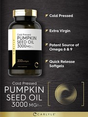 Carlyle Pumpkin Seed Oil Capsules | 3000mg | 200 200 Count (Pack of 1)